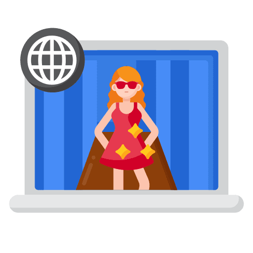 Show laptop fashion week online icon