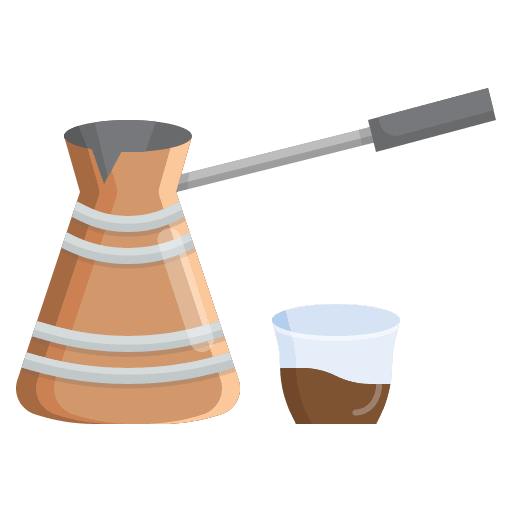 Turkish cezve furniture and household kitchenware coffee shop icon