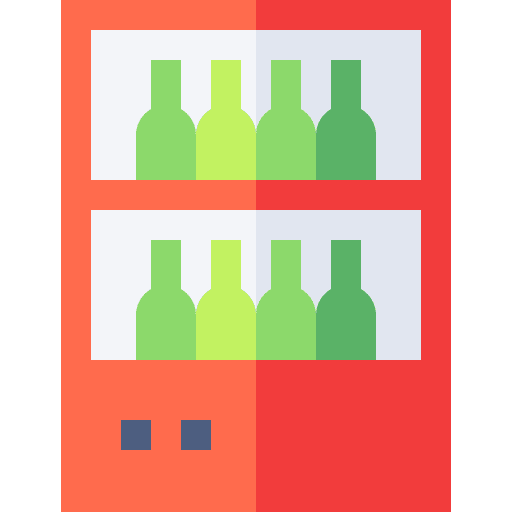 Fridge drinks wine cooler bottles icon
