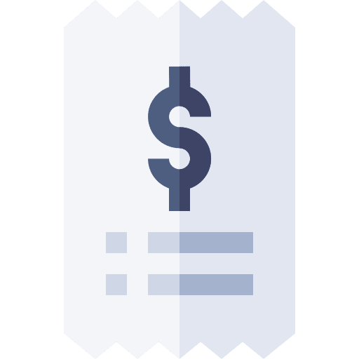 Receipt commerce and shopping financial payment icon