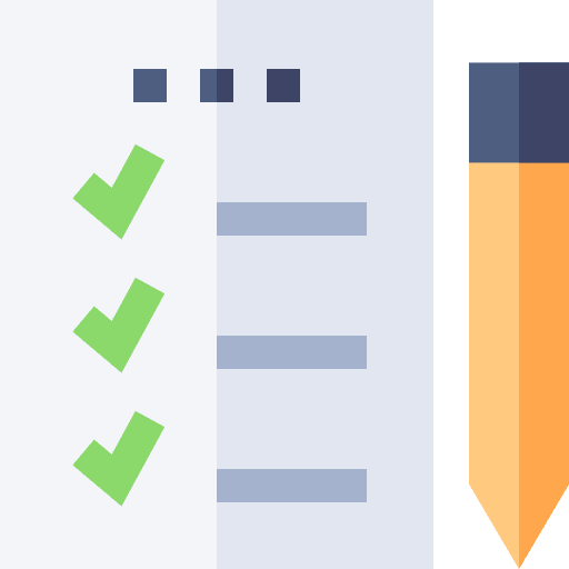 Shopping list document tick pencil icon