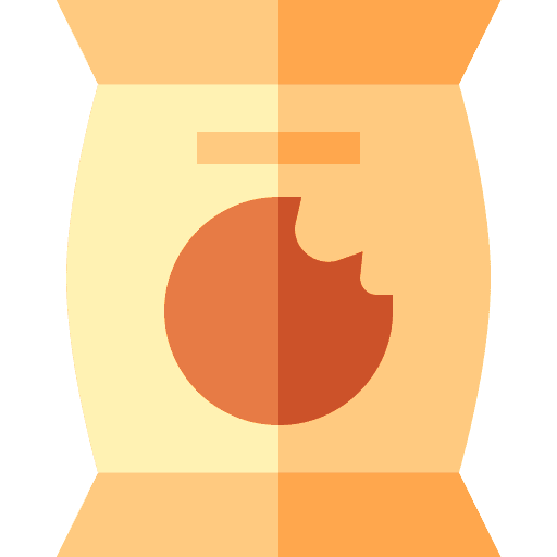 Snacks supermarket salty bag icon