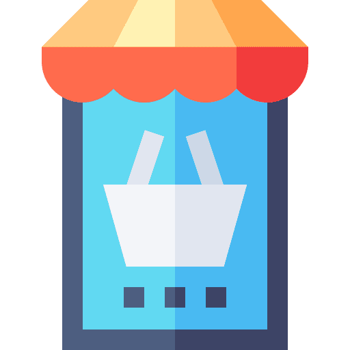Online shopping commerce and shopping market mobile shopping icon