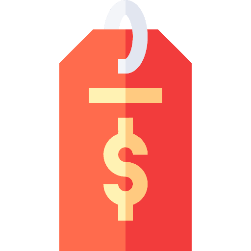 Price tag dollar shopping ticket icon