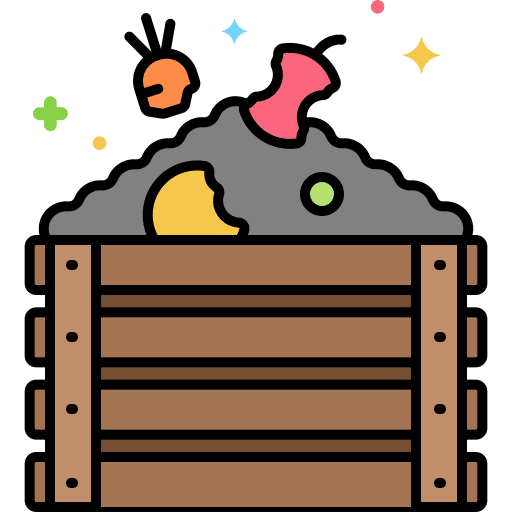 Composting trash bin ecology organic icon