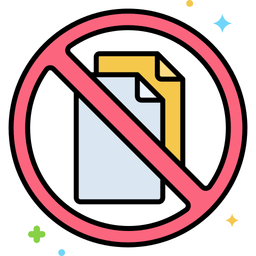 Paperless ecology and environment sustainable prohibition icon