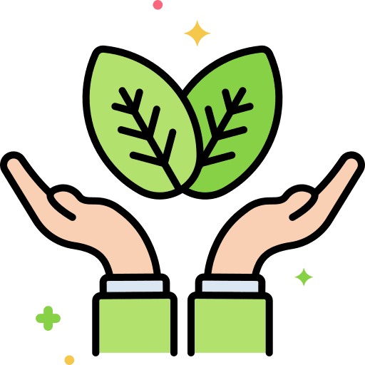 Save nature botanical plant hand icon