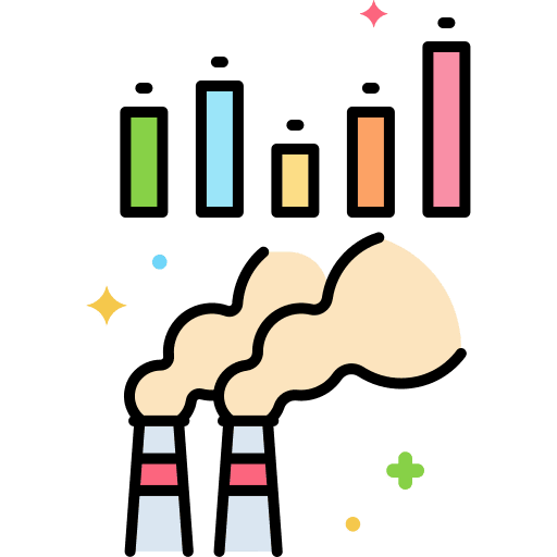 Emissions test gas pollution eco icon