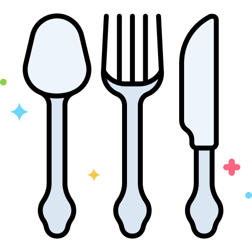 Silverware knife spoon living icon