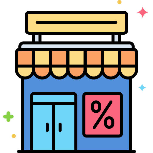 Thrift shop business and finance recycling store icon