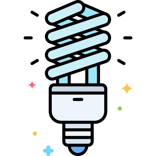 Fluorescent light fluorescent led light ecology and environment icon