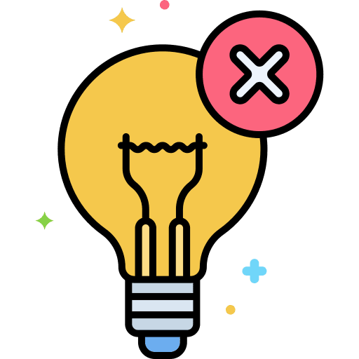 Incandescent light not allowed bulb sustainable icon
