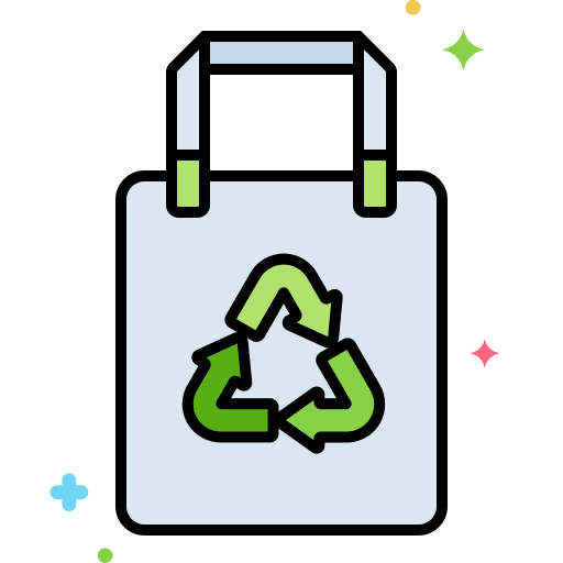 Reuse bag recycling sustainable icon