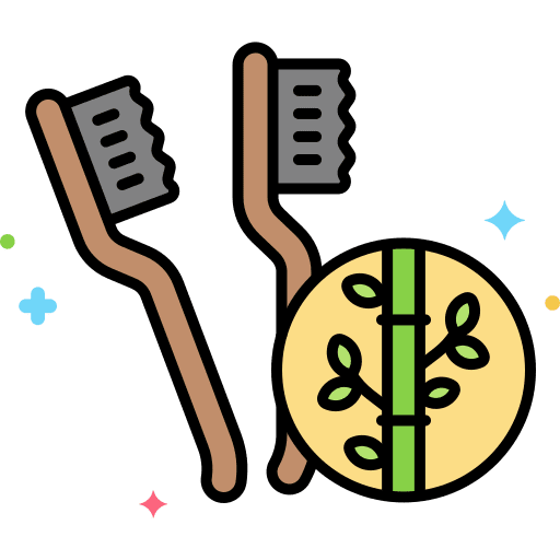 Toothbrushing bamboo dental care hygienic icon