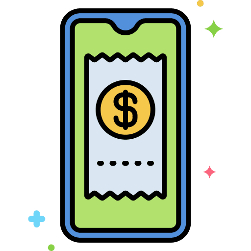 Electronics business and finance online payment bill icon