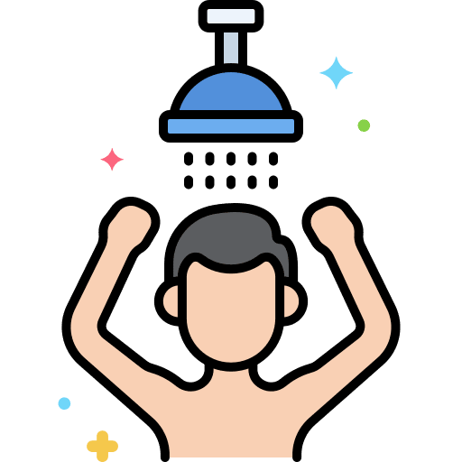 Showering eco sustainable living icon