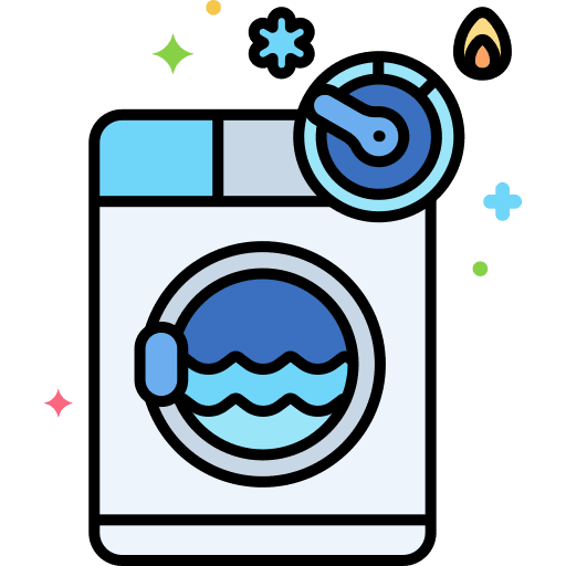 Washing machine furniture and household temperature degree icon