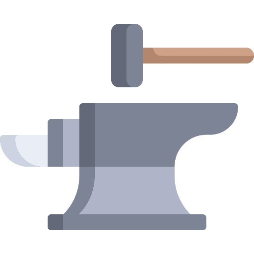 Anvil blacksmith anvil construction and tools icon