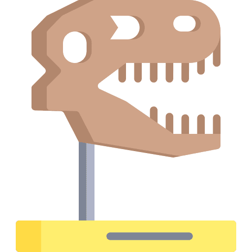 Dinosaur extinct cultures museum icon