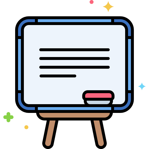 Whiteboard board education study icon