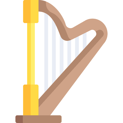 Harp music and multimedia orchestra cultures icon