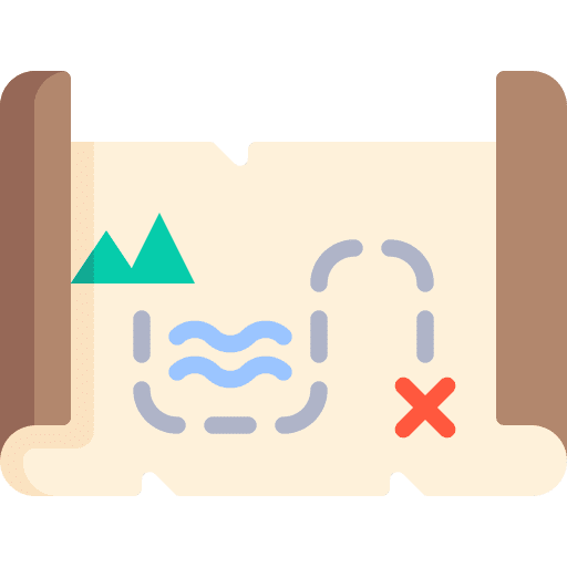 Treasure map itinerary route orientation icon