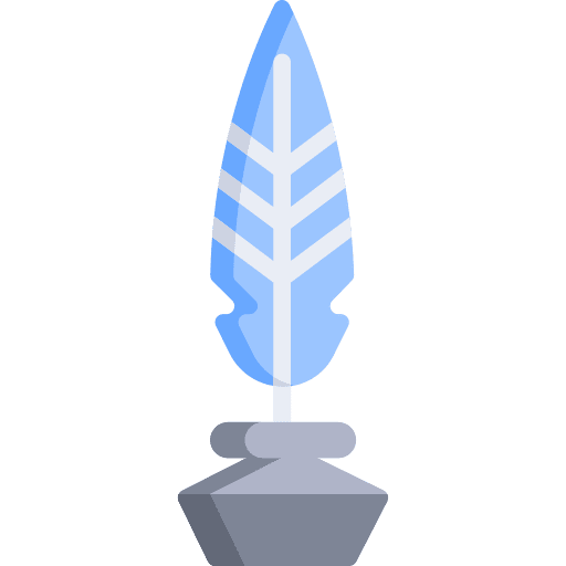 Quill education inkwell quill icon
