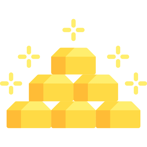 Treasure investment value gold bars icon