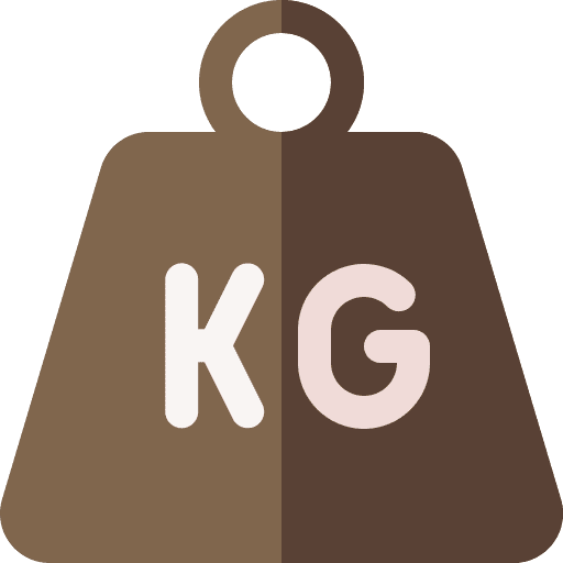 Heavy unit weighing shapes and symbols icon
