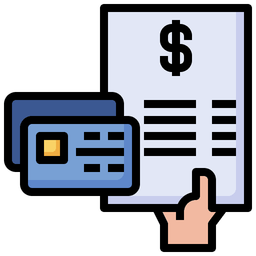Credit card invoice debit card business and finance icon