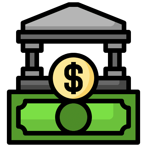 Banking architecture and city business and finance banking icon
