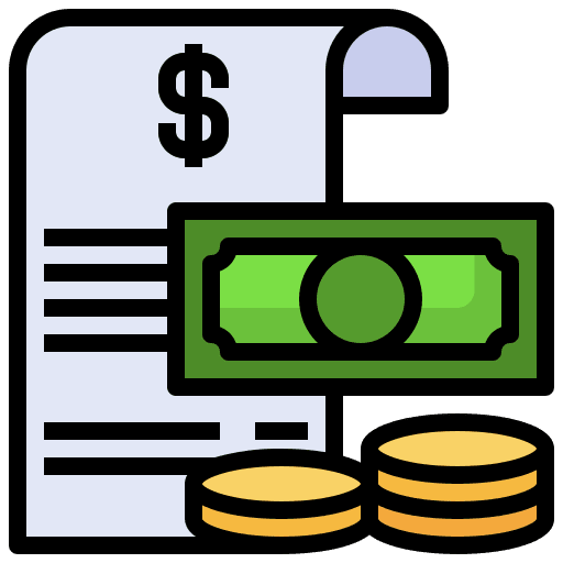 Dollar coin cash document business and finance icon Dollar coin cash document business and finance icon