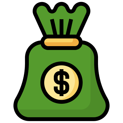 Money bag budget dollar argent icon