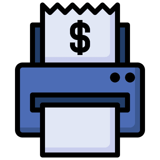 Printing commerce and shopping business and finance printing icon