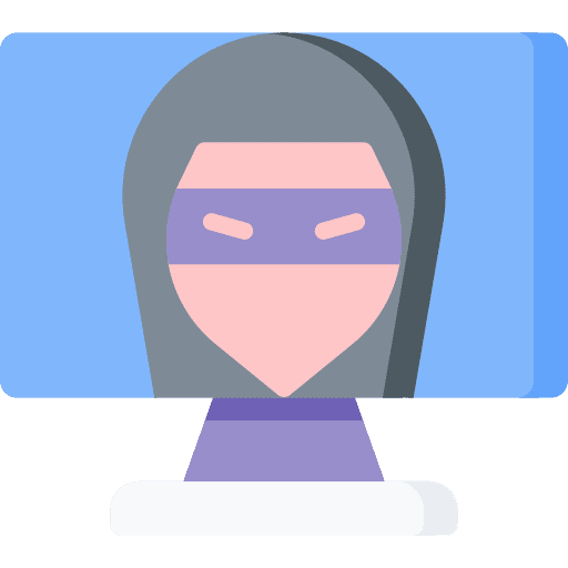 Hacking user theft computer icon