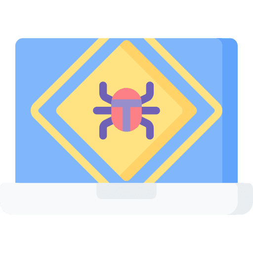 Infected cyber crime infected virus icon