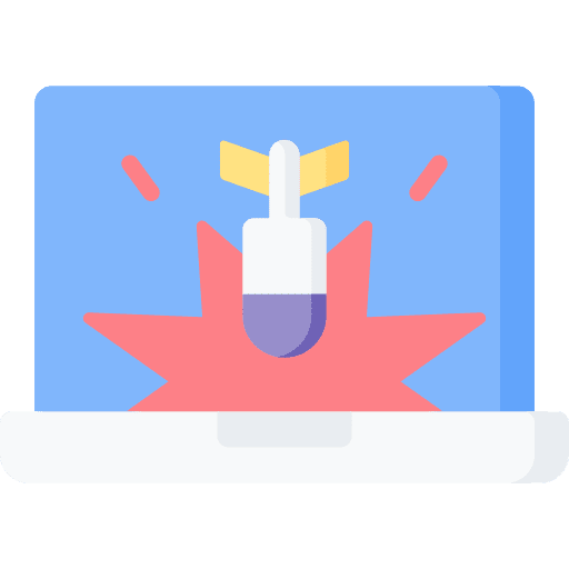 Ddos computer bomb cybercrime icon Ddos computer bomb cybercrime icon