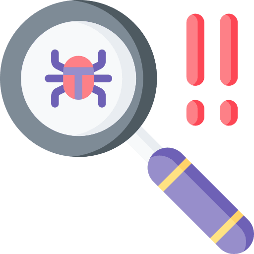 Detection alert loupe security icon Detection alert loupe security icon