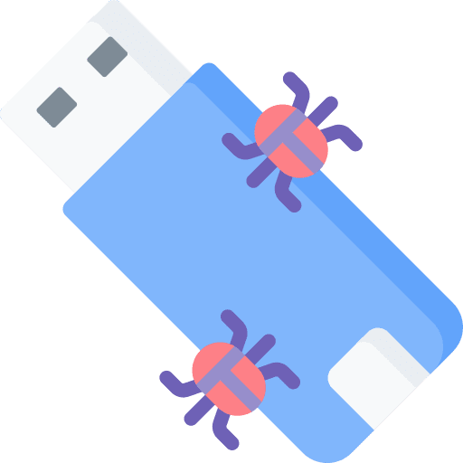 Pendrive security infected data storage icon Pendrive security infected data storage icon