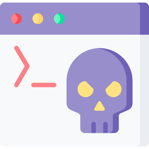 Terminal skull browser code icon Terminal skull browser code icon
