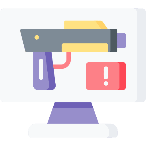 Online robbery gun cyber crime cyber security icon Online robbery gun cyber crime cyber security icon