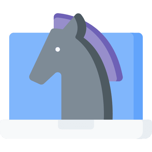 Trojan cyber attack computing malware icon Trojan cyber attack computing malware icon