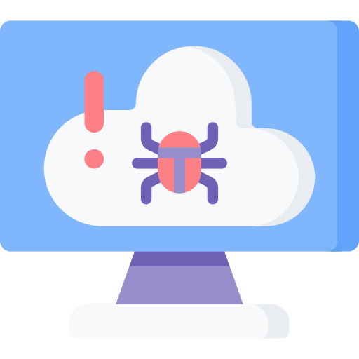 Virus infection warning cloud computing icon Virus infection warning cloud computing icon