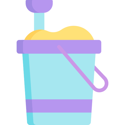Sand bucket shovel kid and baby childhood icon Sand bucket shovel kid and baby childhood icon