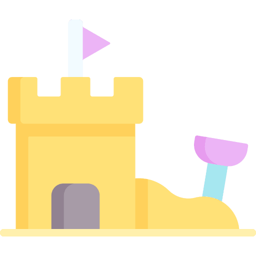 Sand castle summertime summer kid and baby icon