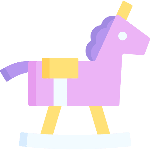 Rocking horse wooden kid and baby child icon Rocking horse wooden kid and baby child icon