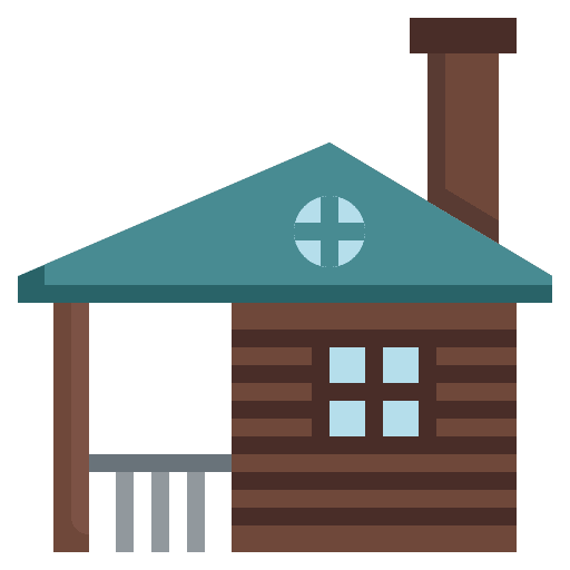 Cabin winter architecture and city cabin icon