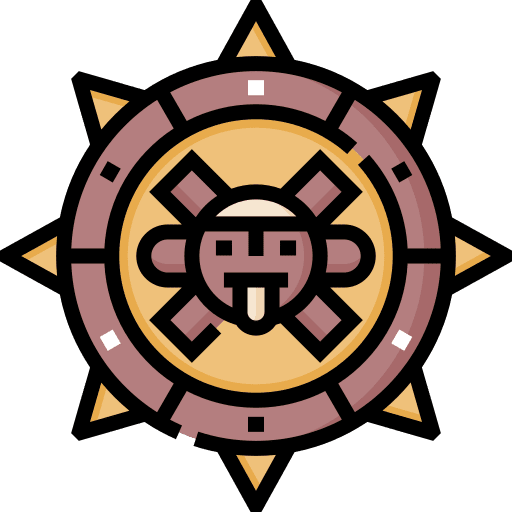 Aztec mesoamerican stone calendar icon Aztec mesoamerican stone calendar icon