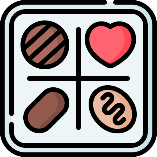 Chocolate box candy valentines day heart icon