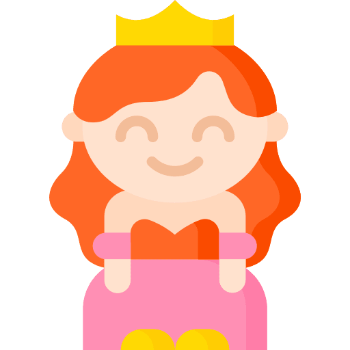 Princess kid and baby princess crown icon
